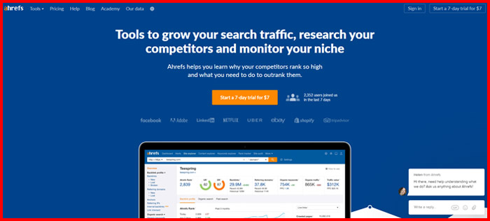 Ahrefs screenshot