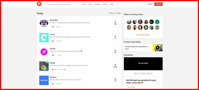 ProductHunt screenshot